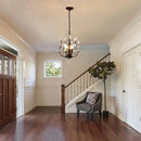 Rustic black crystal chain pendant chandelier for dining room