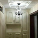 Rustic black crystal chain pendant chandelier for dining room