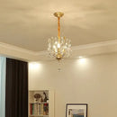 Rustic black crystal chain pendant chandelier for dining room