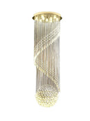 Modern spiral crystal chain pendant light for living room