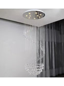 Modern spiral crystal chain pendant light for living room