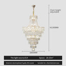 Elegant chrome multi tier crystal chandelier living room art