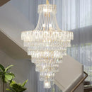 Elegant chrome multi tier crystal chandelier living room art