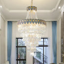 Elegant chrome multi tier crystal chandelier living room art