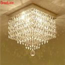 Modern gold crystal chandelier ceiling lamp kitchen fixture