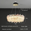Pink & white petal crystal chandelier ceiling light for living room