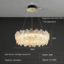 Pink & white petal crystal chandelier ceiling light for living room