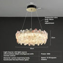 Pink & white petal crystal chandelier ceiling light for living room