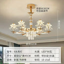 Elegant gold crystal flower ceiling pendant light dining room