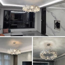 DecorBites™ Crystal Chandelier Chrome Ceiling Pendant Light Fixture for Modern Luxury Living Home Décor