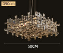 Modern square gold and clear decorbites crystal chandelier living room