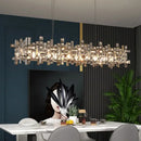 Modern square gold and clear decorbites crystal chandelier living room