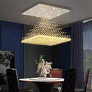 Modern rectangular crystal chandelier dining room pendant light