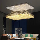 Modern rectangular crystal chandelier dining room pendant light