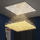 Modern rectangular crystal chandelier dining room pendant light