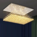 Modern rectangular crystal chandelier dining room pendant light