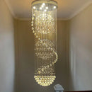 DecorBites™ Crystal Chandelier Double Staircase LED Pendant Lights for Stylish Hotel & Villa Hall