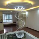 DecorBites™ Crystal Chandelier Double Staircase LED Pendant Lights for Stylish Hotel & Villa Hall