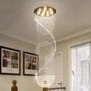 DecorBites™ Crystal Chandelier Double Staircase LED Pendant Lights for Stylish Hotel & Villa Hall