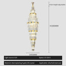 Modern spiral gold and blue crystal chandelier staircase light luxury