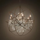 Decorbites crystal chandelier spherical dark metal light for living room