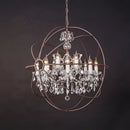 Decorbites crystal chandelier spherical dark metal light for living room
