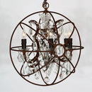 Decorbites crystal chandelier spherical dark metal light for living room