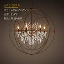 Decorbites crystal chandelier spherical dark metal light for living room