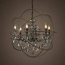 Decorbites crystal chandelier spherical dark metal light for living room