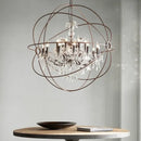 Decorbites crystal chandelier spherical dark metal light for living room