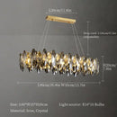 DecorBites™ Crystal Chandelier: Elegant Ceiling Hanging Light for Living Room & Dining Table