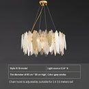 Modern gold & blue leaf crystal chandelier dining room light