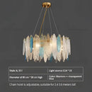 Modern gold & blue leaf crystal chandelier dining room light