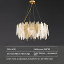 Modern gold & blue leaf crystal chandelier dining room light