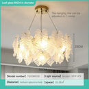 Elegant white leaf crystal chandelier for living room gold mount