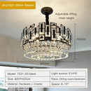 Modern black crystal chandelier living room glass prism light