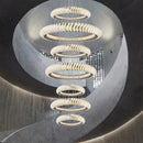 Modern spiral white crystal chandelier dining room led pendant light