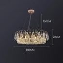 DecorBites™ Crystal Chandelier: Elegant Living Room & Bedroom Pendant Light