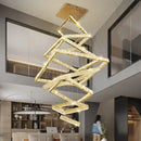 DecorBites™ Crystal Chandelier: Elegant Living Room & Stair Pendant Light