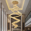 Golden spiral decorbites crystal chandelier living room pendant light