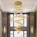 Golden spiral decorbites crystal chandelier living room pendant light