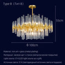 Elegant gold crystal chandelier dining room luxury pendant light