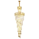 Decorbites crystal chandelier gold multi tier staircase light