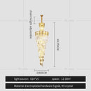 Decorbites crystal chandelier gold multi tier staircase light
