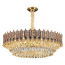 Golden peacock crystal chandelier living room teardrop pendant light