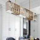 Decorbites crystal chandelier gold rectangular dining room light