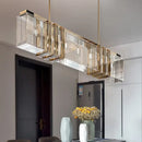 Decorbites crystal chandelier gold rectangular dining room light