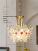 Retro gold and green crystal chandelier for dining room