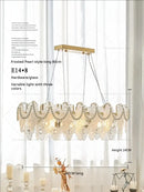 Retro gold and green crystal chandelier for dining room