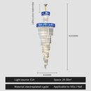 Elegant gold and blue crystal chandelier living room lighting